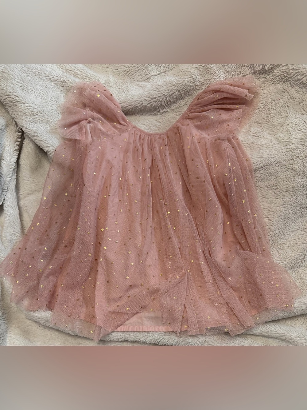 Baby Girls' Pink Tulle Party Dress with Gold Star Accents